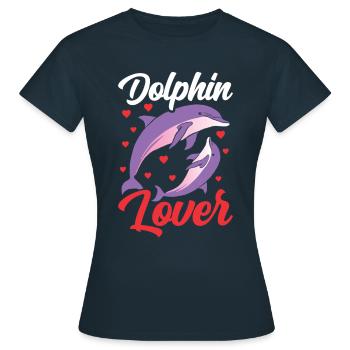 Amoureux des dauphins Dauphins Dauphins Dauphin - T-shirt Femme - marine - Devant - AI Model Female 172 dark (172cm)