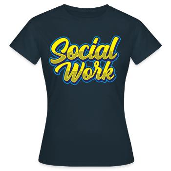 Travail social Travail social Profession de travailleur social - T-shirt Femme - marine - Devant - AI Model Female 172 dark (172cm)