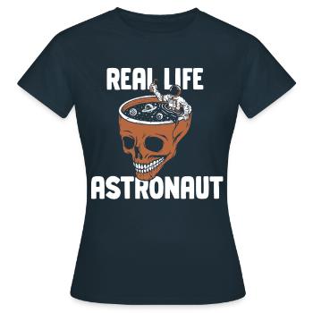 Real Life Astronaut Astronomie Weltraum Rakete - Frauen T-Shirt - Navy - Vorne - AI Model Female 172 dark (172cm)