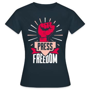 Press freedom Journalist Journalism Press law - Women's T-Shirt - navy - Front - AI Model Female 172 dark (172cm)