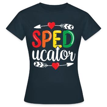Sped-Ucator Profession Éducation spéciale Éducation spécialisée Éducation spéciale - T-shirt Femme - marine - Devant - AI Model Female 172 dark (172cm)