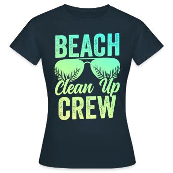 Équipe de nettoyage de plage Nettoyage de plage Plage - T-shirt Femme - marine - Devant - AI Model Female 172 dark (172cm)