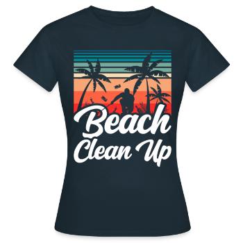 Nettoyage de plage Plages Nettoyage de plage - T-shirt Femme - marine - Devant - AI Model Female 172 dark (172cm)