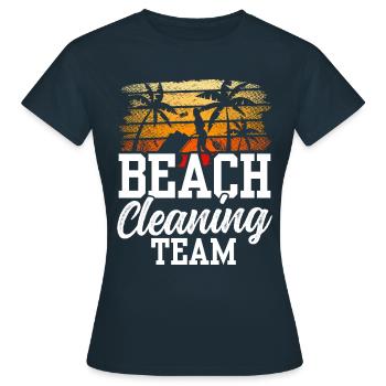 Équipe de nettoyage de plage Nettoyage de plage Plage - T-shirt Femme - marine - Devant - AI Model Female 172 dark (172cm)