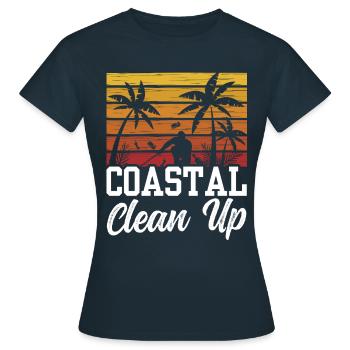 Nettoyage de la plage côtière Nettoyage de la plage - T-shirt Femme - marine - Devant - AI Model Female 172 dark (172cm)