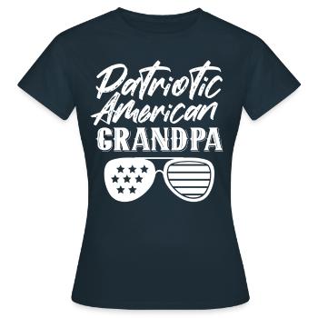 Patriotic American Grandfather Patriot US - Women's T-Shirt - navy - Front - AI Model Female 172 dark (172cm)