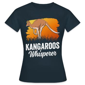 Kangourou Chuchoteur Kangourou Kangourou Animal - T-shirt Femme - marine - Devant - AI Model Female 172 dark (172cm)