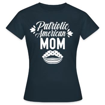 Patriotic American Mother USA Patriot US - Women's T-Shirt - navy - Front - AI Model Female 172 dark (172cm)