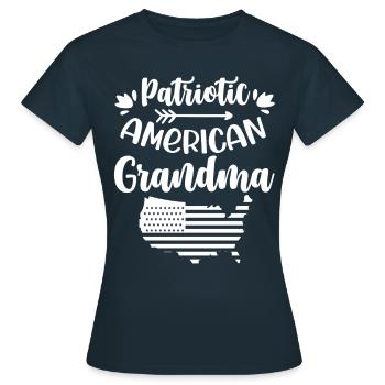 Patriotic American Grandmother US Patriot - Women's T-Shirt - navy - Front - AI Model Female 172 dark (172cm)