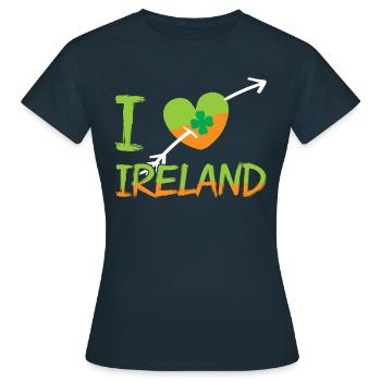 J’adore l’Irlande Saint-Patrick Irlandais irlandais - T-shirt Femme - marine - Devant - AI Model Female 172 dark (172cm)