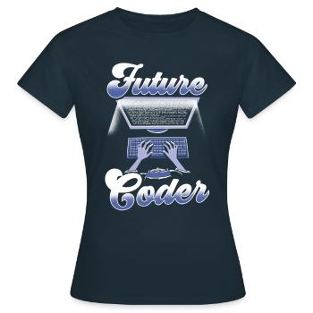 Zukünftiger Coder Code Programmierer Coding - Frauen T-Shirt - Navy - Vorne - AI Model Female 172 dark (172cm)