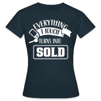 Tout ce que je touche est vendu maisons courtiers - T-shirt Femme - marine - Devant - AI Model Female 172 dark (172cm)