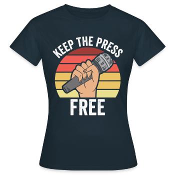 Liberté de la presse Liberté de la presse - T-shirt Femme - marine - Devant - AI Model Female 172 dark (172cm)