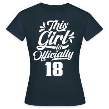 This girl is officially 18 eighteen celebration - Women's T-Shirt - navy - Front - AI Model Female 172 dark (172cm)