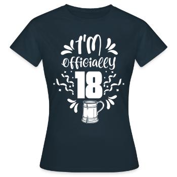 Ich Bin Offiziell 18 Geburtstag Achtzehn Feier - Frauen T-Shirt - Navy - Vorne - AI Model Female 172 dark (172cm)