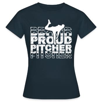 Fier lanceur de baseball Joueur de lanceur amateur - T-shirt Femme - marine - Devant - AI Model Female 172 dark (172cm)