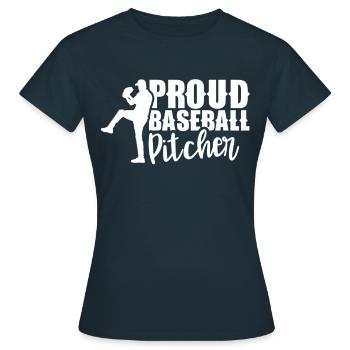 Fier lanceur de baseball Lanceur de baseball Joueur de baseball - T-shirt Femme - marine - Devant - AI Model Female 172 dark (172cm)