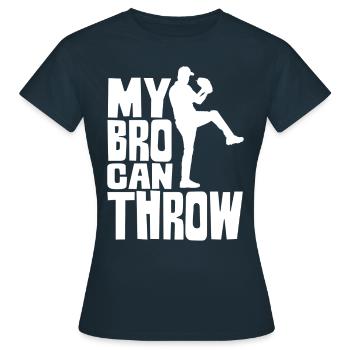 Mein Bruder Kann Werfen Werfer Baseball Pitcher - Frauen T-Shirt - Navy - Vorne - AI Model Female 172 dark (172cm)
