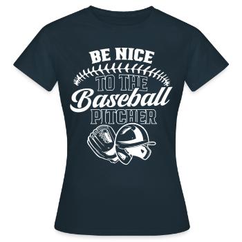 Soyez gentil avec le lanceur de baseball - T-shirt Femme - marine - Devant - AI Model Female 172 dark (172cm)