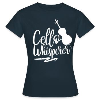 Cello Whisperer Musician Cello Cellist Cellos - Women's T-Shirt - navy - Front - AI Model Female 172 dark (172cm)