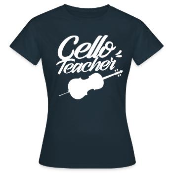 Professeur de violoncelle Professeur de violoncelle Violoncelle Violoncelliste - T-shirt Femme - marine - Devant - AI Model Female 172 dark (172cm)