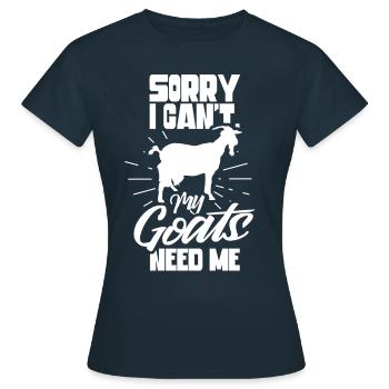 Malheureusement, mes chèvres n’ont pas besoin de moi animal - T-shirt Femme - marine - Devant - AI Model Female 172 dark (172cm)