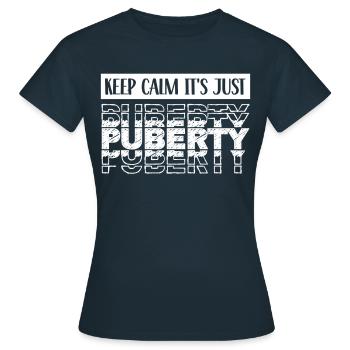 Restez calme Seule la puberté a grandi - T-shirt Femme - marine - Devant - AI Model Female 172 dark (172cm)