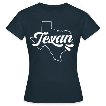 Texaner Texanisch Texas Stolz Sprüche - Frauen T-Shirt - Navy - Vorne - AI Model Female 172 dark (172cm)