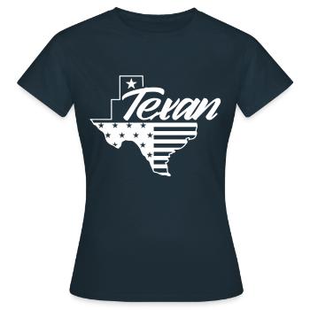 Texaner Texanisch Texas Stolz Sprüche - Frauen T-Shirt - Navy - Vorne - AI Model Female 172 dark (172cm)