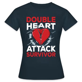 Double heart attack Surviving heart attack - Women's T-Shirt - navy - Front - AI Model Female 172 dark (172cm)