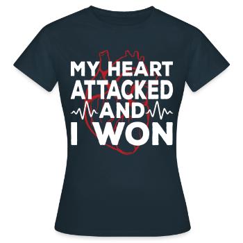 Mein Herz Hat Angegriffen Und Ich Habe Gewonnen - Frauen T-Shirt - Navy - Vorne - AI Model Female 172 dark (172cm)