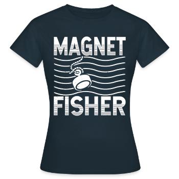 Magnet Fish Magnet Magnetic Fishing - Women's T-Shirt - navy - Front - AI Model Female 172 dark (172cm)