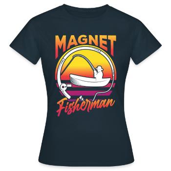 Magnet Fishing Magnet Magnet Fishing - Women's T-Shirt - navy - Front - AI Model Female 172 dark (172cm)