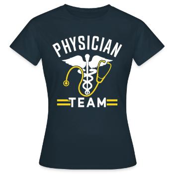 Équipe médicale Équipe Médecine Médecin Médecin Médecin - T-shirt Femme - marine - Devant - AI Model Female 172 dark (172cm)