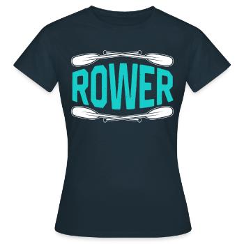 Rowing Rowing Rowing Rowing Rowing - Women's T-Shirt - navy - Front - AI Model Female 172 dark (172cm)