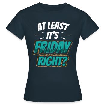 Au moins, c’est finalement sarcastique vendredi - T-shirt Femme - marine - Devant - AI Model Female 172 dark (172cm)