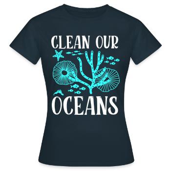 Nettoyer nos océans Protection des océans Mer Mer - T-shirt Femme - marine - Devant - AI Model Female 172 dark (172cm)