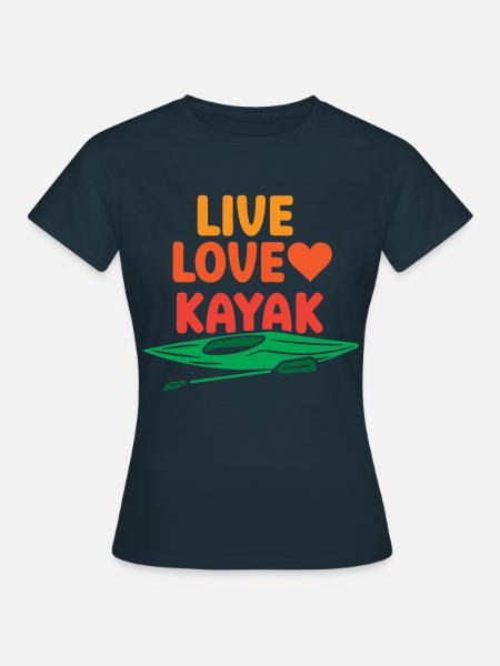 Leben Liebe Kajak Kajakfahren Kajakfahrer Kayak - Dame-T-shirt - marineblå