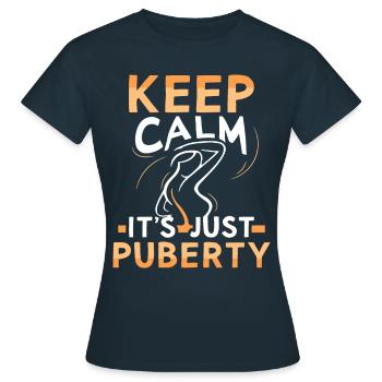 Restez calme Seule la puberté a grandi - T-shirt Femme - marine - Devant - AI Model Female 172 dark (172cm)