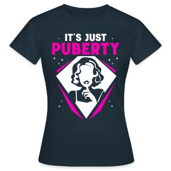 C’est juste la puberté adulte dictons adolescents - T-shirt Femme - marine - Devant - AI Model Female 172 dark (172cm)