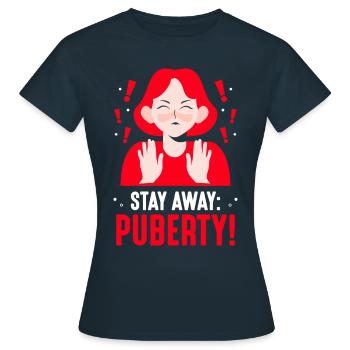Restez à l’écart: Adolescent de puberté adulte - T-shirt Femme - marine - Devant - AI Model Female 172 dark (172cm)