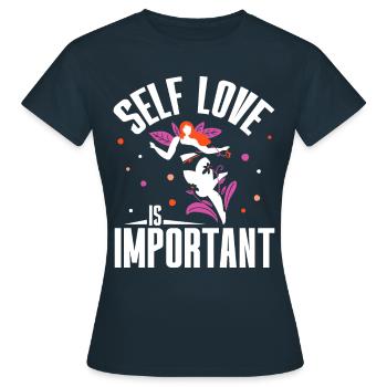 L’amour de soi est important positif Amour de soi doux - T-shirt Femme - marine - Devant - AI Model Female 172 dark (172cm)