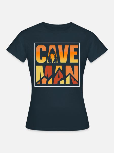 Höhlenmensch Cave Man Höhle Caving Höhlenwandern - Frauen T-Shirt - Navy