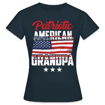 Patriotic American Grandfather US Patriot - Women's T-Shirt - navy - Front - AI Model Female 172 dark (172cm)