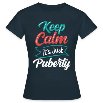 Restez calme Seule la puberté a grandi - T-shirt Femme - marine - Devant - AI Model Female 172 dark (172cm)