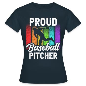 Fier lanceur de baseball Joueur de lanceur amateur - T-shirt Femme - marine - Devant - AI Model Female 172 dark (172cm)