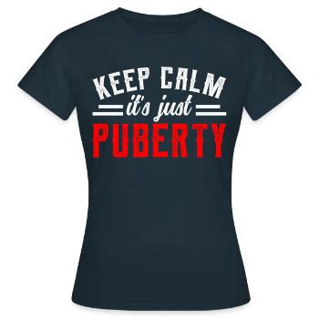 Restez calme Seule la puberté a grandi - T-shirt Femme - marine - Devant - AI Model Female 172 dark (172cm)