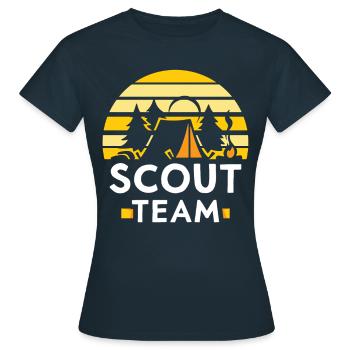 Scouts Team Clan Camp Pfadfinden - T-shirt Femme - marine - Devant - AI Model Female 172 dark (172cm)