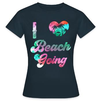 J’adore les vacances à la plage les amateurs de plage plage la plage - T-shirt Femme - marine - Devant - AI Model Female 172 dark (172cm)