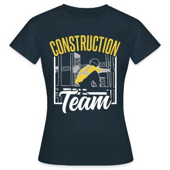 Construction Team Teamwork Construction Site Construction Workers - Women's T-Shirt - navy - Front - AI Model Female 172 dark (172cm)